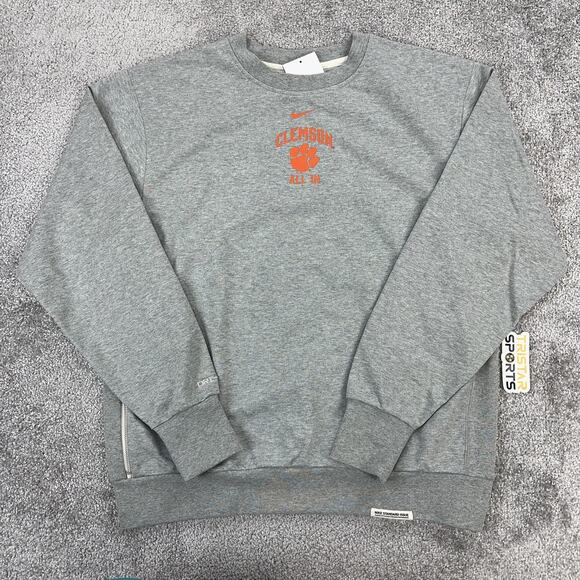 Clemson Tigers Sweatshirt Mens XXL Gray NCAA Nike Dri-FIT Standard Issue Crew - Picture 1 of 12